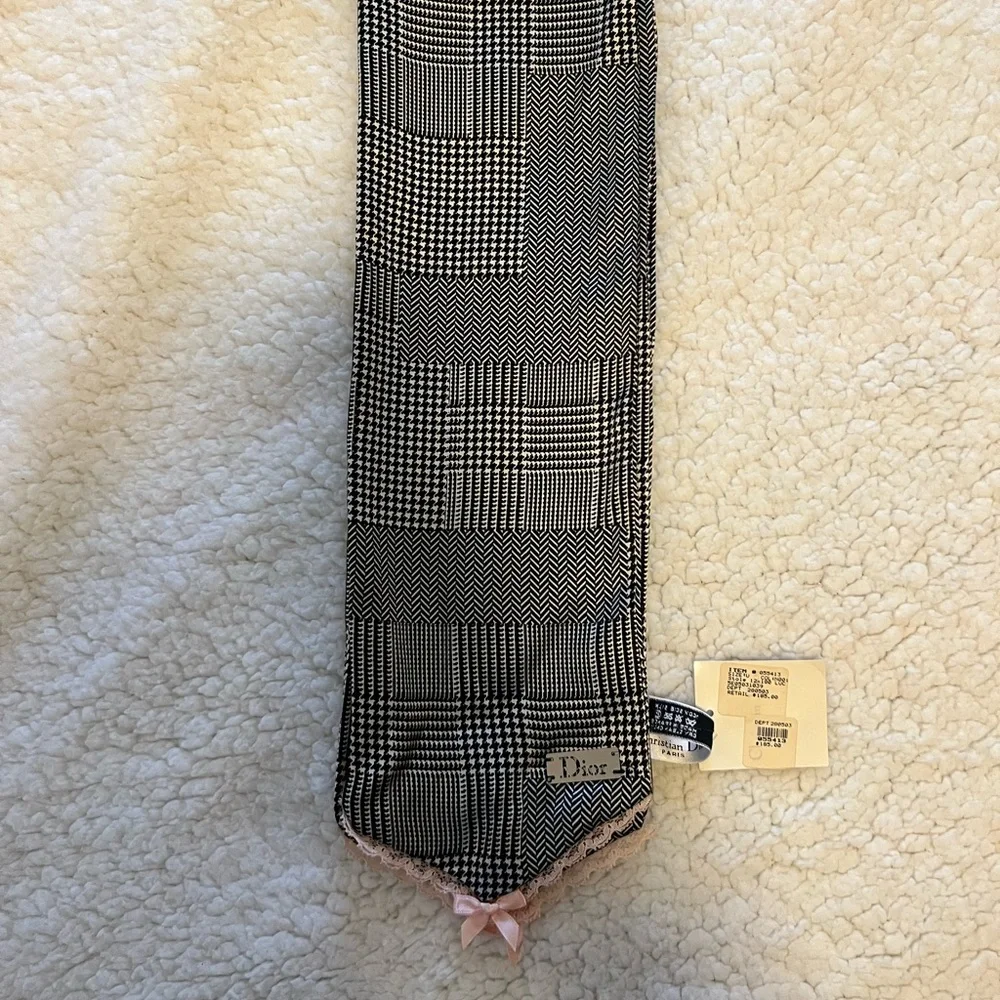 Christian Dior Houndstooth Silk Scarf